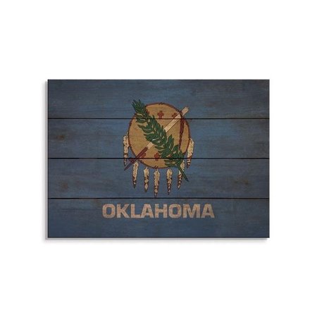WILE E. WOOD Wile E. Wood FLOK-2014 20 x 14 in. Oklahoma State Flag Wood Art FLOK-2014